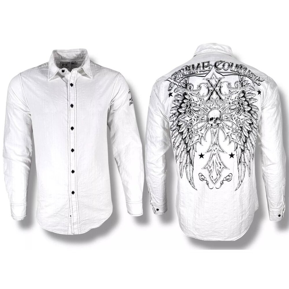 Xtreme Couture by Affliction Men's Button Down Shirt Spareten